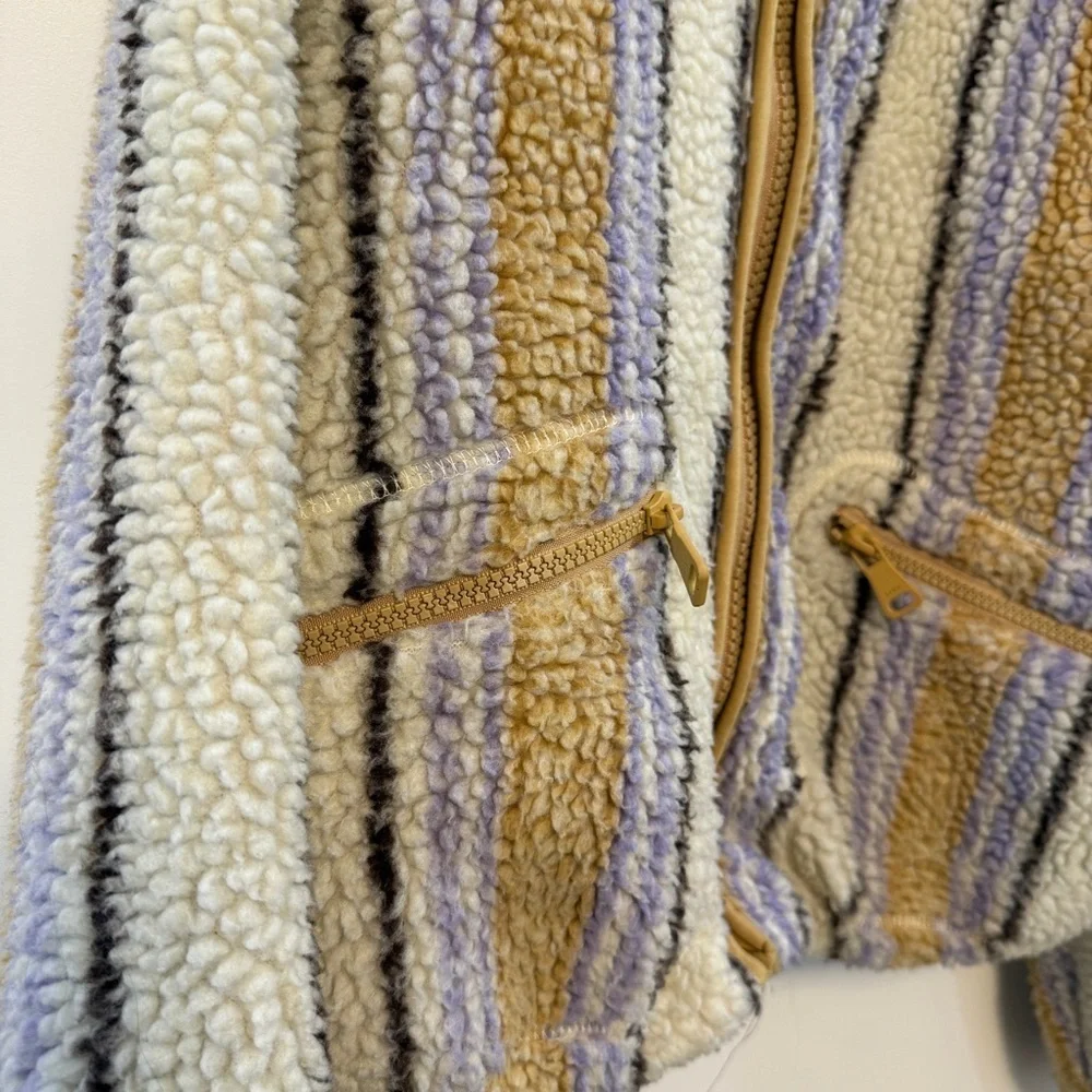 Zara striped sherpa